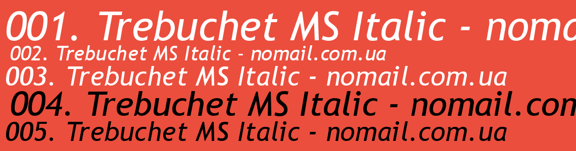 Шрифт Trebuchet MS Italic