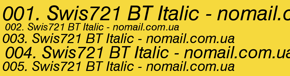 Шрифт Swis721 BT Italic