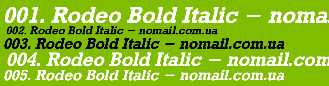 Шрифт Rodeo Bold Italic