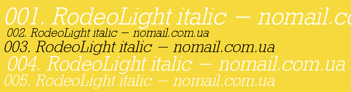 Шрифт RodeoLight italic