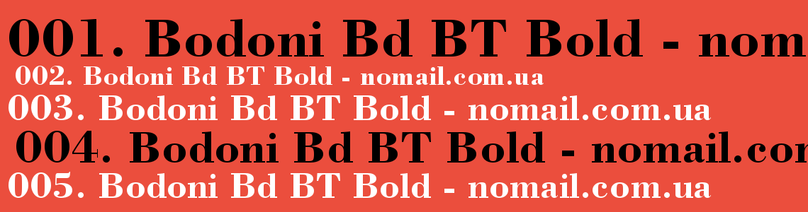 Шрифт Bodoni Bd BT Bold
