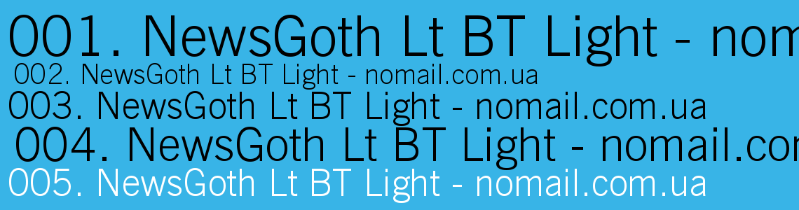 Шрифт NewsGoth Lt BT Light