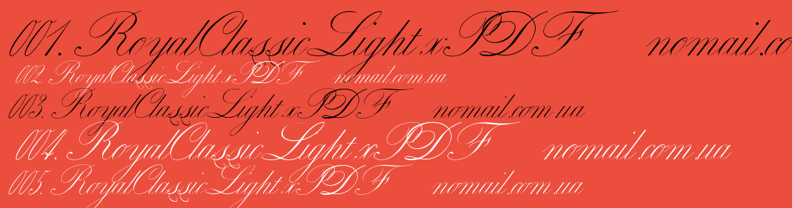 Шрифт RoyalClassicLight xPDF