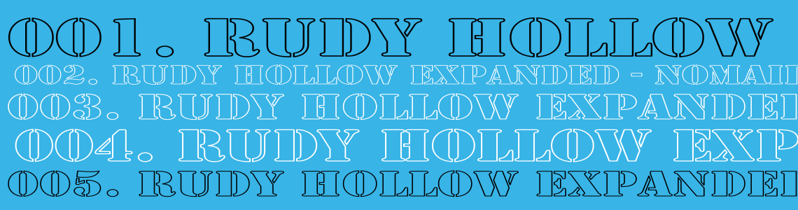 Шрифт Rudy Hollow Expanded