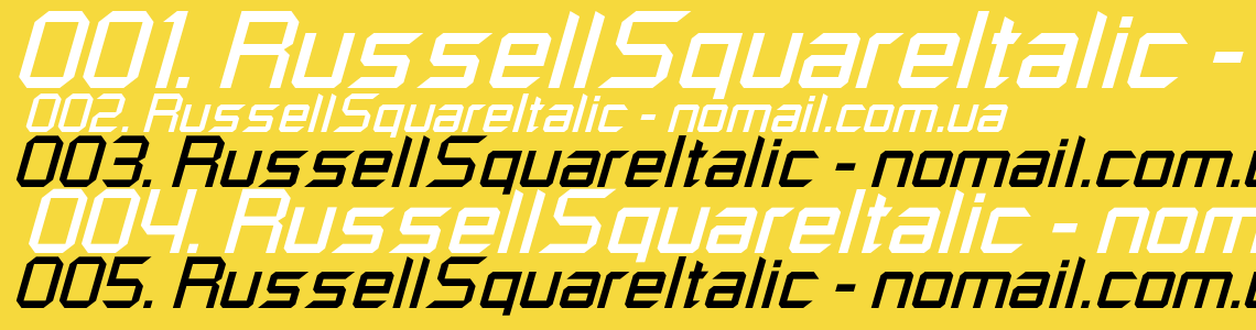 Шрифт RussellSquareItalic