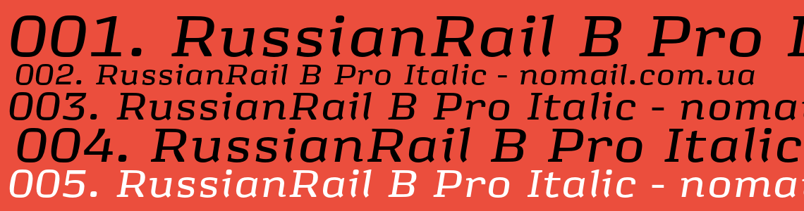 Шрифт RussianRail B Pro Italic