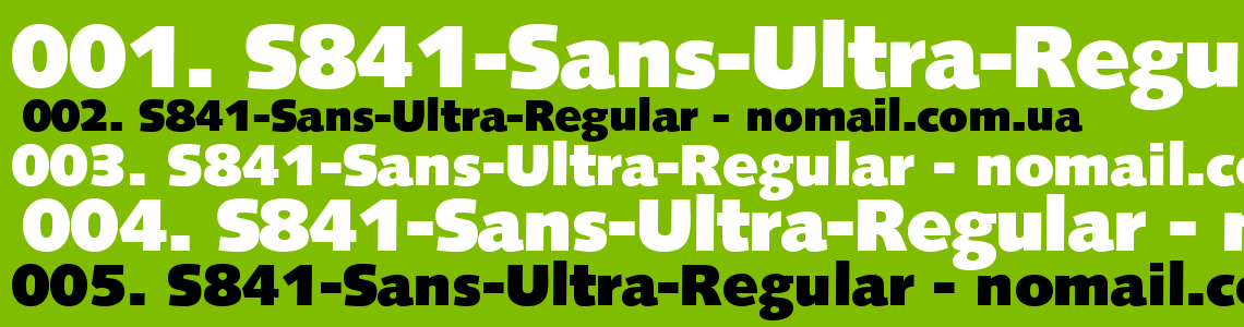 Шрифт S841-Sans-Ultra-Regular