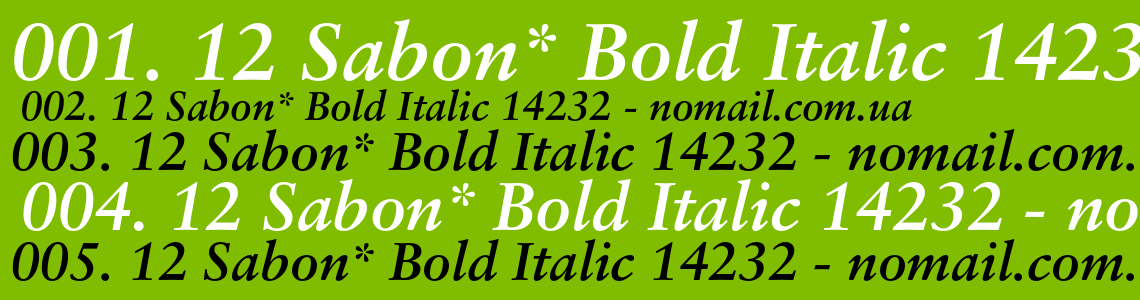 Шрифт 12 Sabon* Bold Italic 14232