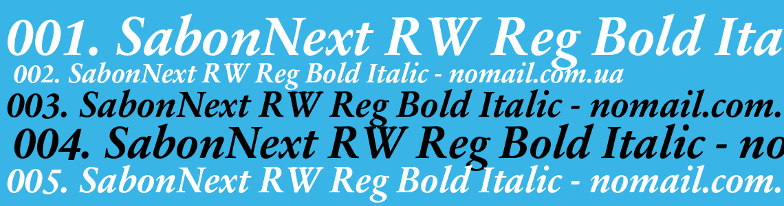 Шрифт SabonNext RW Reg Bold Italic