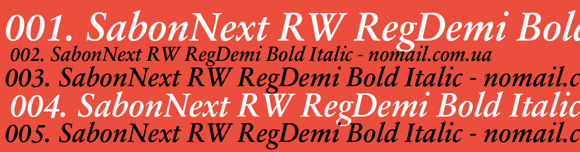 Шрифт SabonNext RW RegDemi Bold Italic