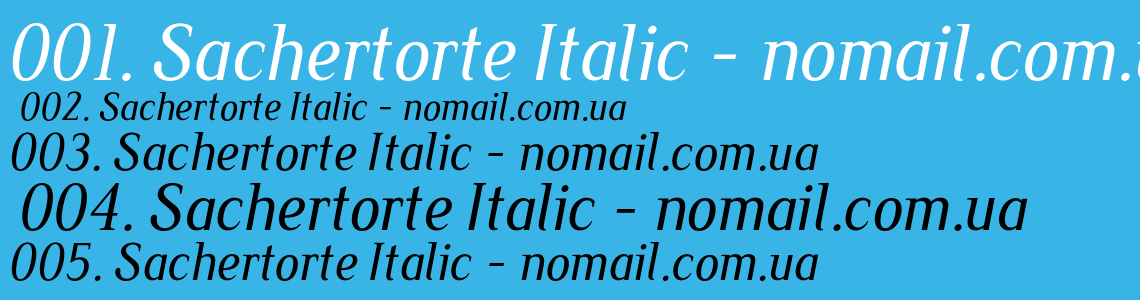 Шрифт Sachertorte Italic