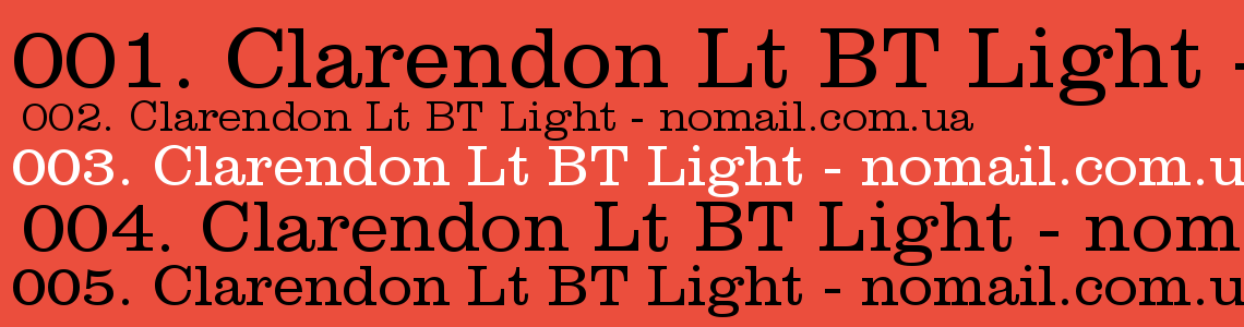 Шрифт Clarendon Lt BT Light
