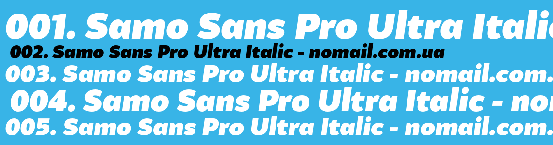 Шрифт Samo Sans Pro Ultra Italic