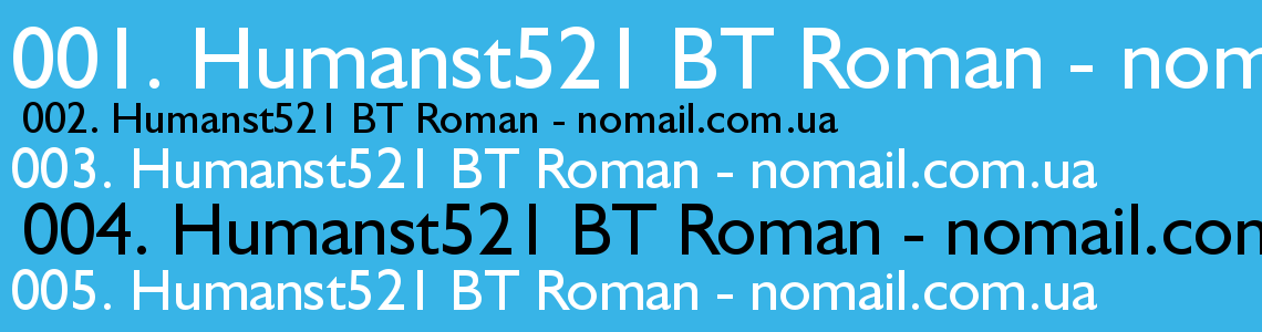 Шрифт Humanst521 BT Roman