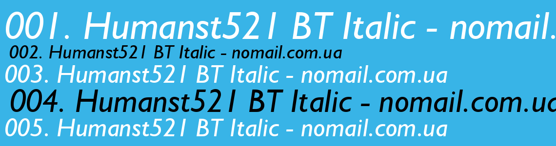 Шрифт Humanst521 BT Italic