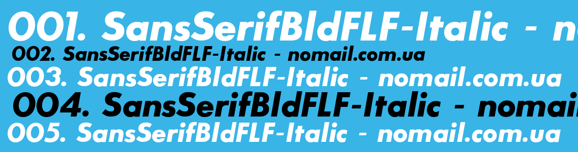 Шрифт SansSerifBldFLF-Italic