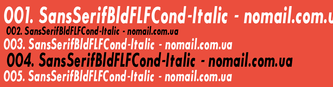 Шрифт SansSerifBldFLFCond-Italic