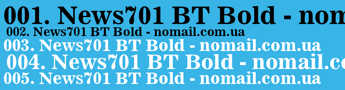 Шрифт News701 BT Bold