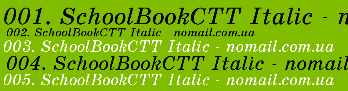 Шрифт SchoolBookCTT Italic