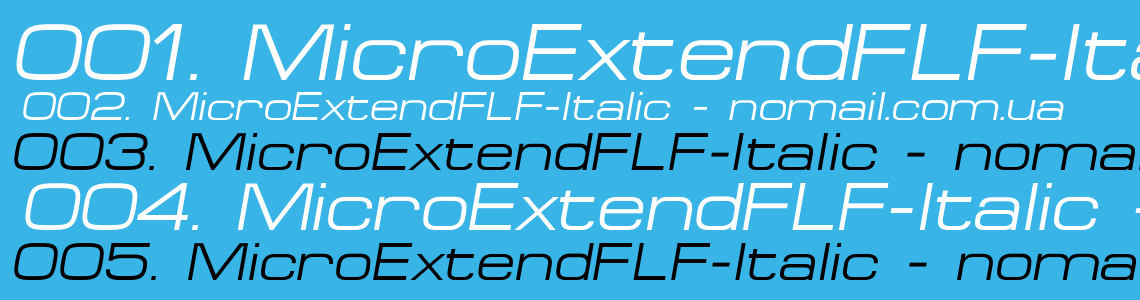 Шрифт MicroExtendFLF-Italic