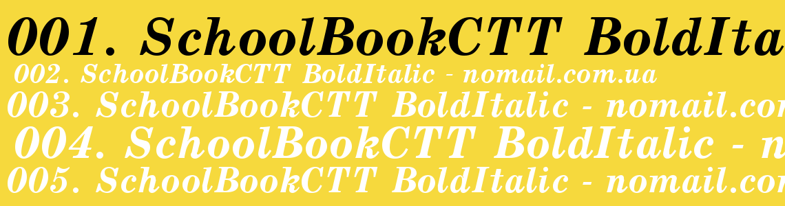 Шрифт SchoolBookCTT BoldItalic