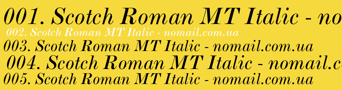 Шрифт Scotch Roman MT Italic