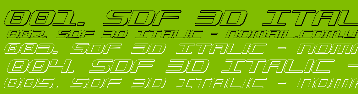 Шрифт SDF 3D Italic