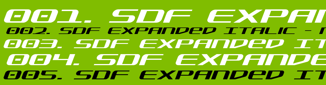 Шрифт SDF Expanded Italic