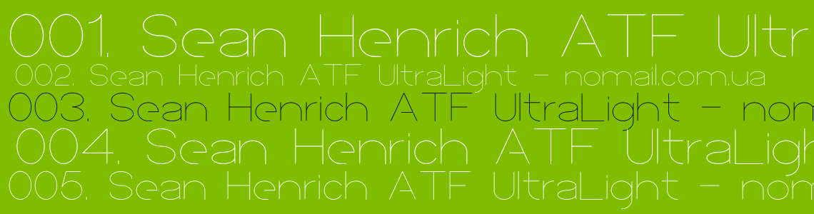 Шрифт Sean Henrich ATF UltraLight