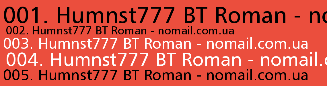 Шрифт Humnst777 BT Roman