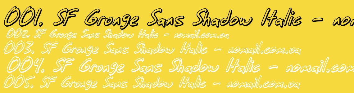 Шрифт SF Grunge Sans Shadow Italic