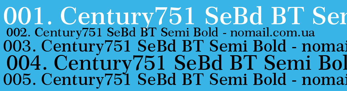 Шрифт Century751 SeBd BT Semi Bold