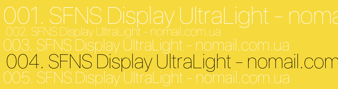 Шрифт SFNS Display UltraLight