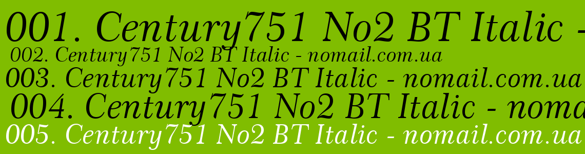 Шрифт Century751 No2 BT Italic