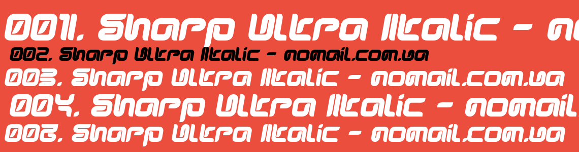 Шрифт Sharp Ultra Italic