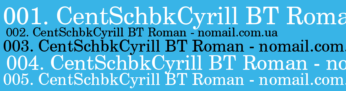 Шрифт CentSchbkCyrill BT Roman
