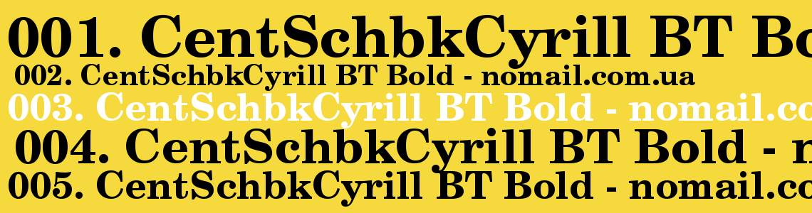 Шрифт CentSchbkCyrill BT Bold