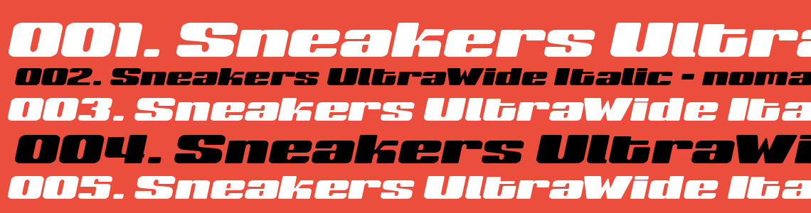 Шрифт Sneakers UltraWide Italic