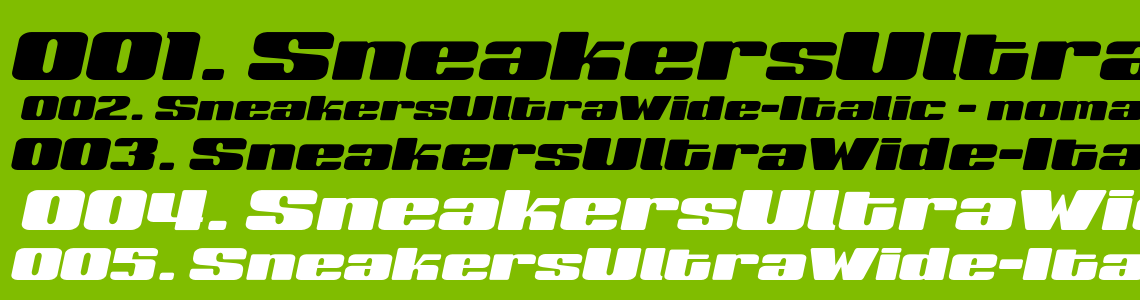 Шрифт SneakersUltraWide-Italic