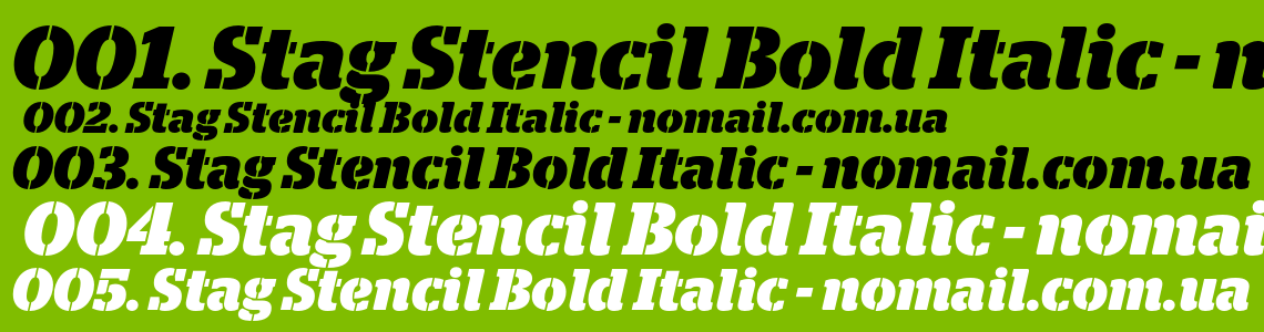 Шрифт Stag Stencil Bold Italic