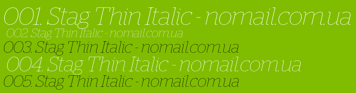 Шрифт Stag Thin Italic