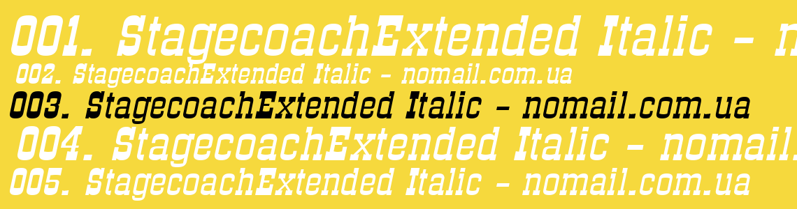 Шрифт StagecoachExtended Italic