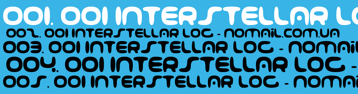 Шрифт 001 Interstellar Log