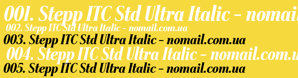 Шрифт Stepp ITC Std Ultra Italic