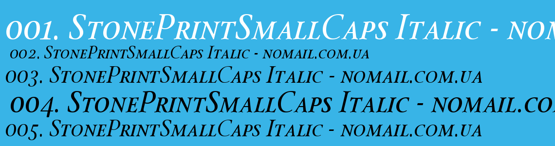 Шрифт StonePrintSmallCaps Italic