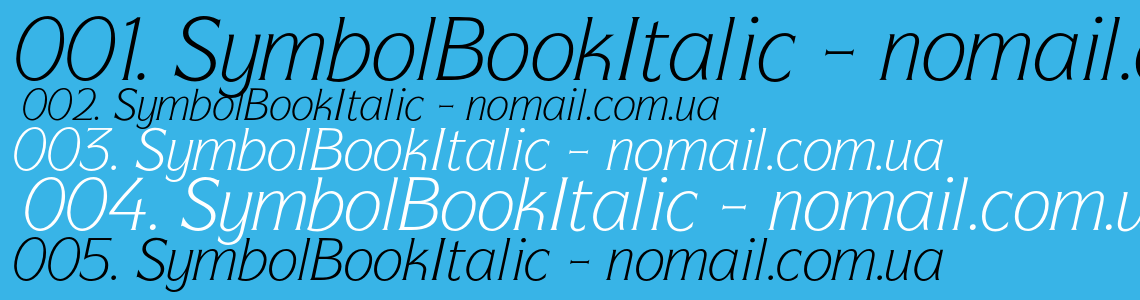 Шрифт SymbolBookItalic