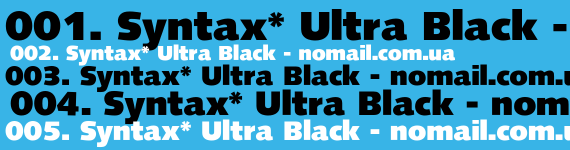 Шрифт Syntax* Ultra Black