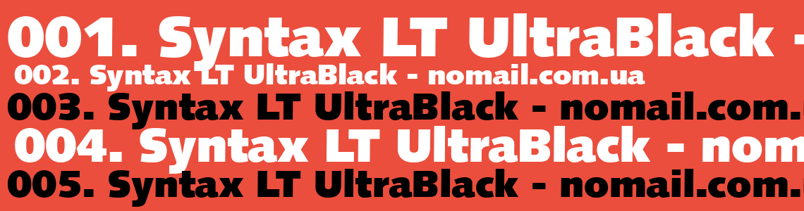 Шрифт Syntax LT UltraBlack