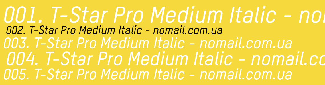 Шрифт T-Star Pro Medium Italic