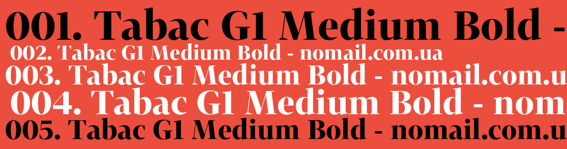 Шрифт Tabac G1 Medium Bold